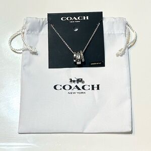 Coach Silver 3 Ring Necklace | Signature Rondell | New w/ Dust Bag